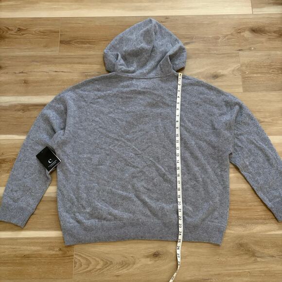 C by Bloomingdale’s Cashmere Pullover Cashmere Hoodie Gray XXL - Picture 6 of 6